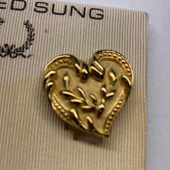 NWT Alfred Sung heart shaped earrings - Picture 2 of 3